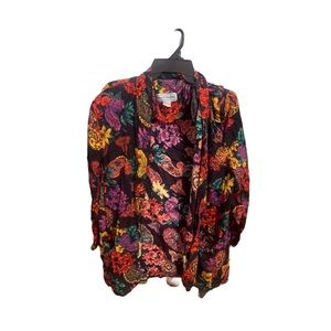 Norton McNaughton Long-Sleeve Multicolored Patterned Blouse